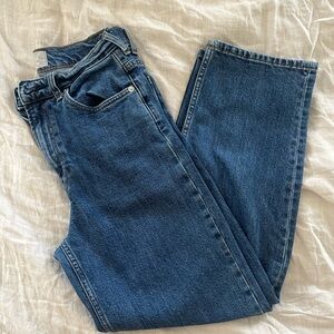 Everlane Blue Straight Leg Jeans way high